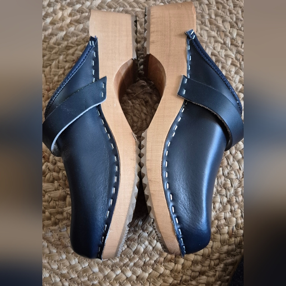 Bjork Blue Leather Clogs Sz.39 8-8.5 - Picture 2 of 5